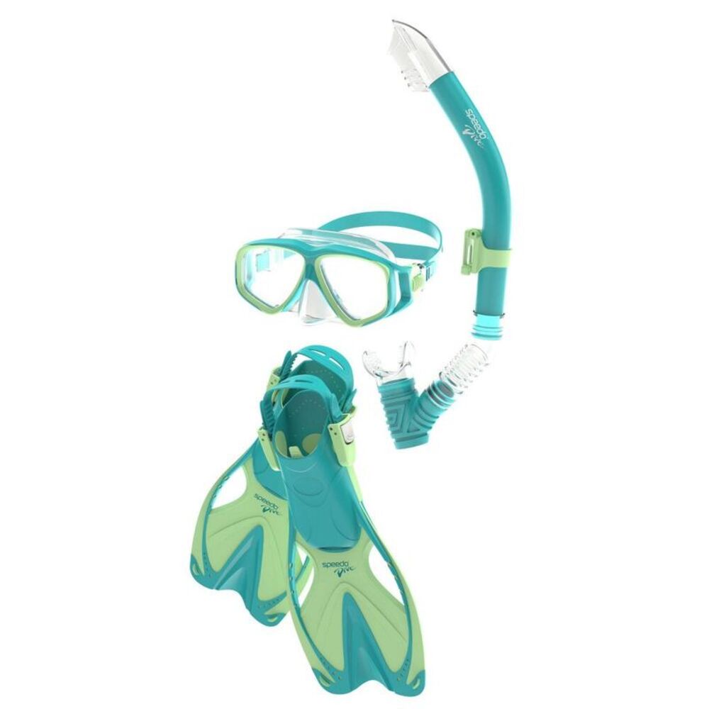 Speedo Junior Dive Reef scout MSF Set Aqua Breeze/Clear - L/XL